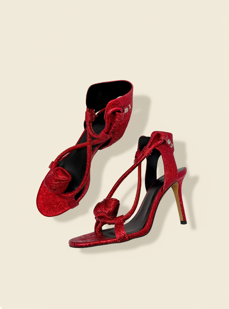 Isabel Marant Metallic Red Rose Heels