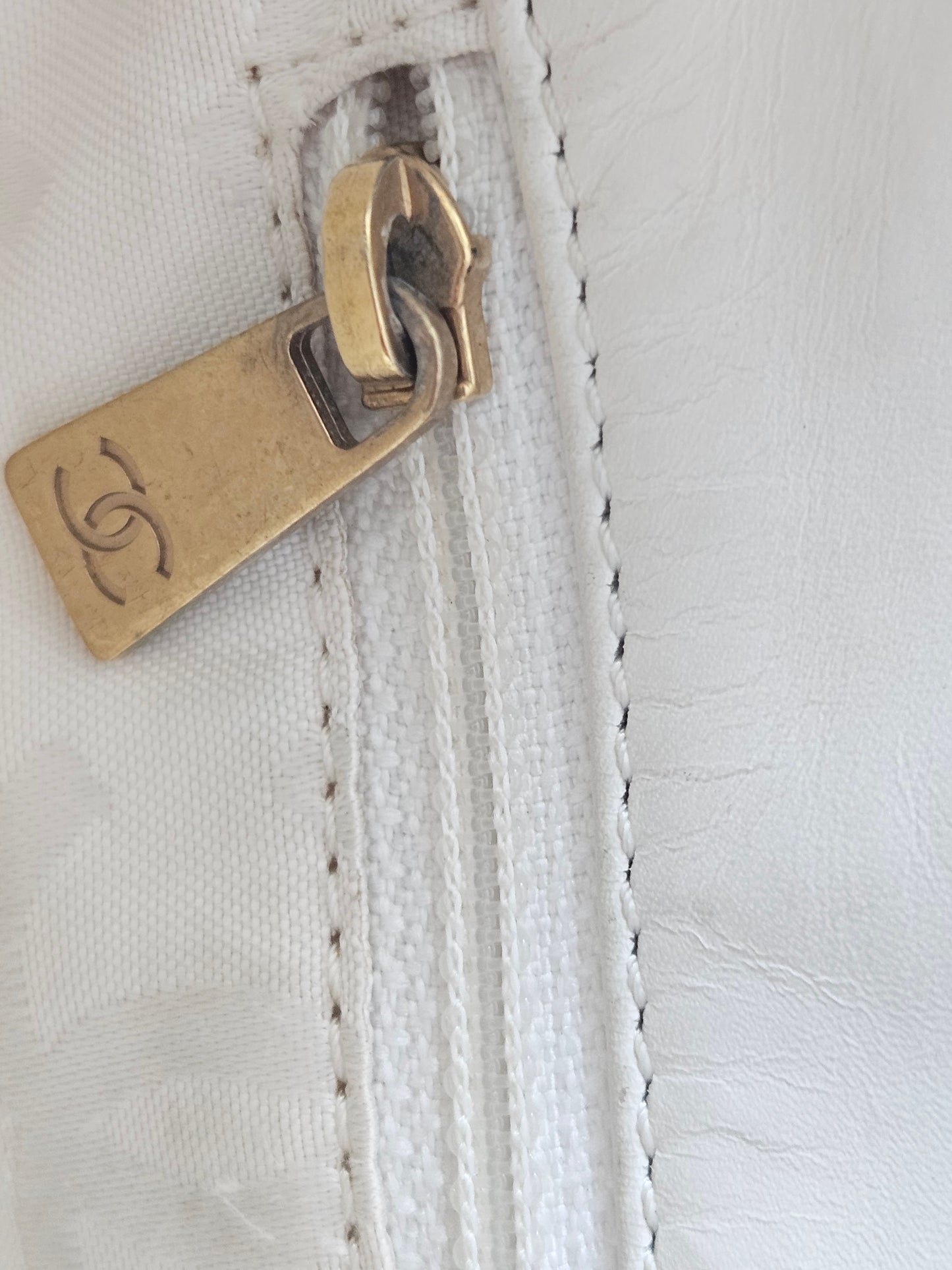 Chanel Cream Wild Stitch Top-Handle Tote