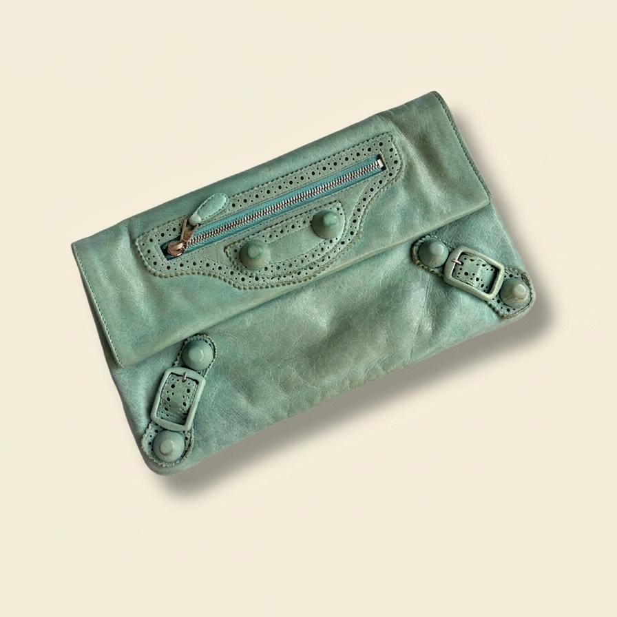 Balenciaga Scalloped Envelope Clutch