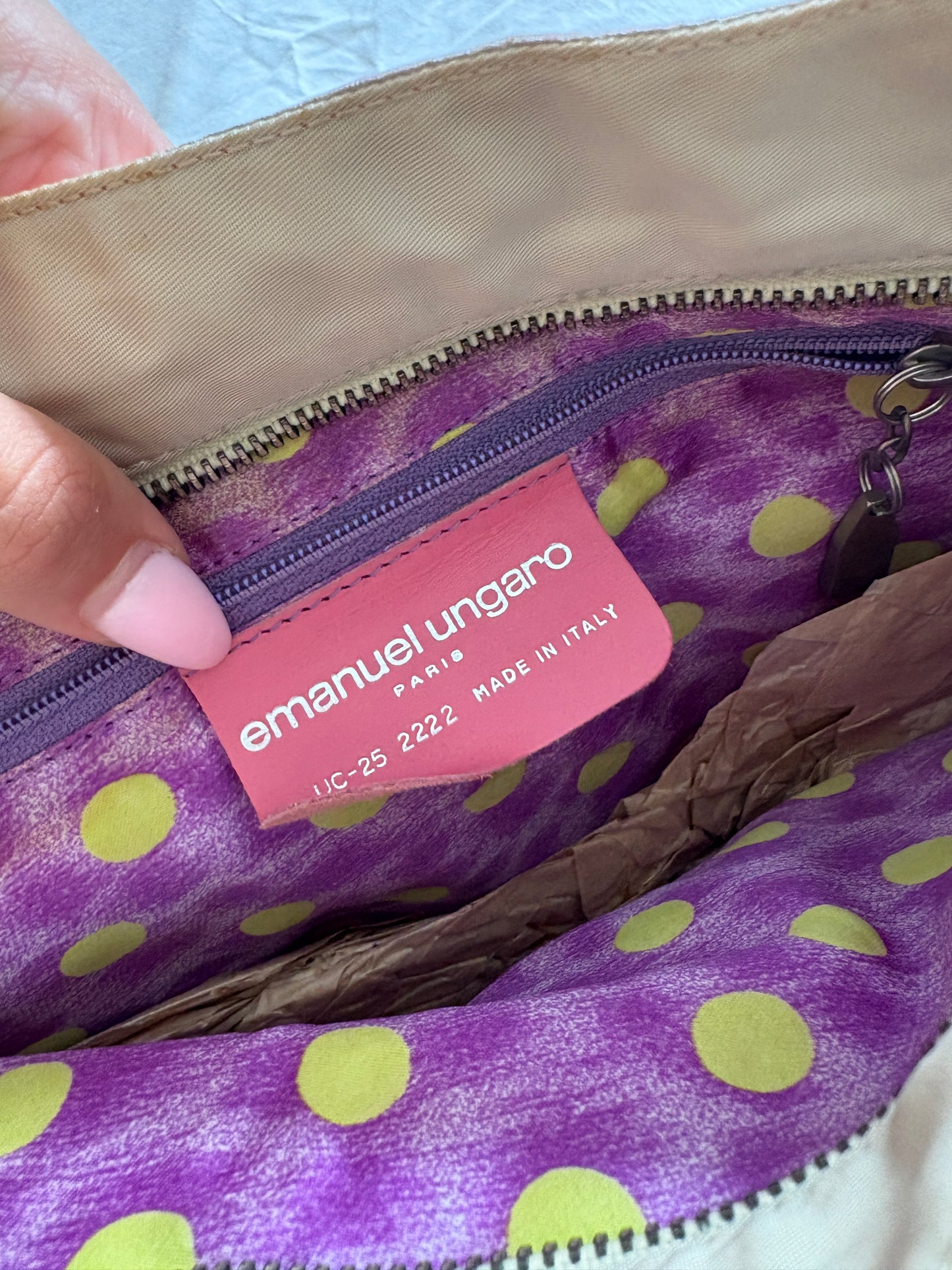 Emanuel Ungaro Vintage Pink Croc Flap Bag