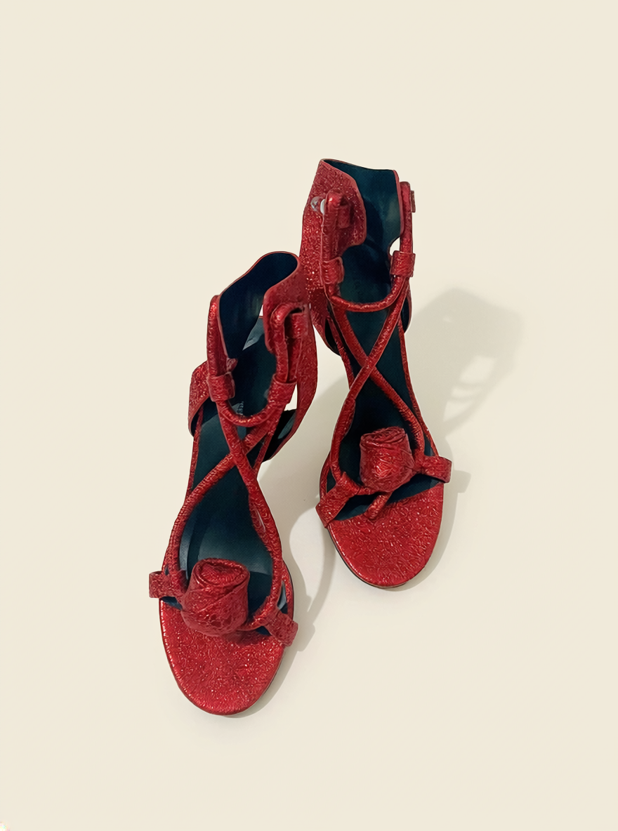 Isabel Marant Metallic Red Rose Heels