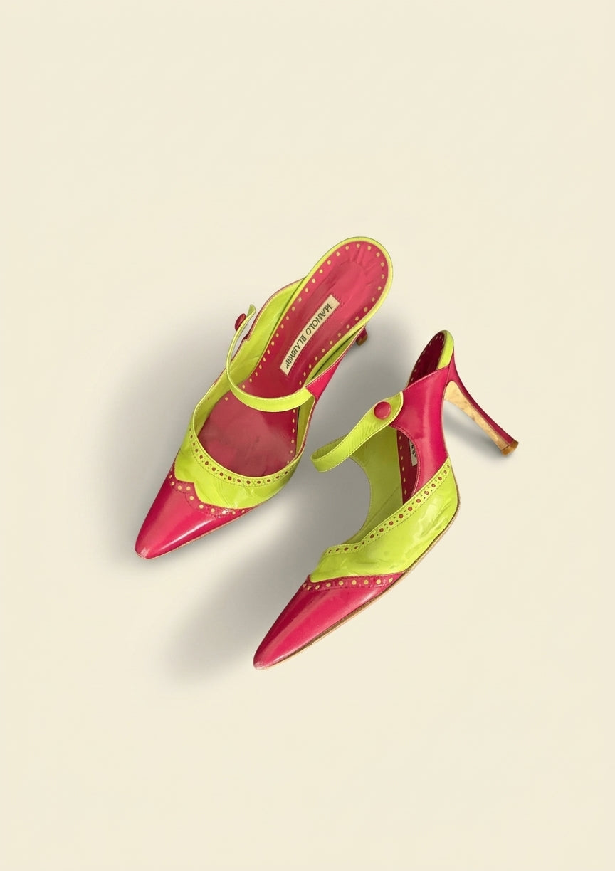 Vintage Manolo Blahniks Colour Block Heels