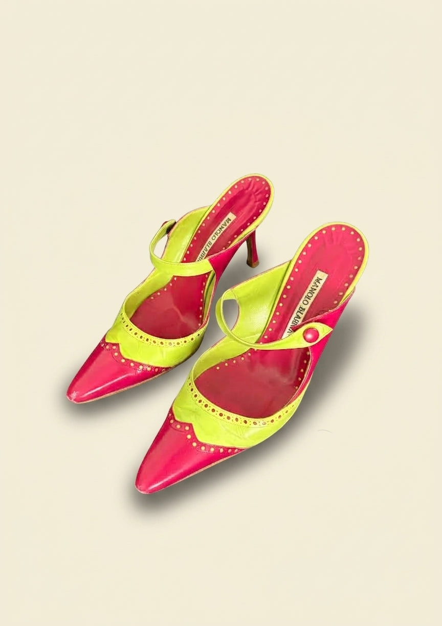 Vintage Manolo Blahniks Colour Block Heels