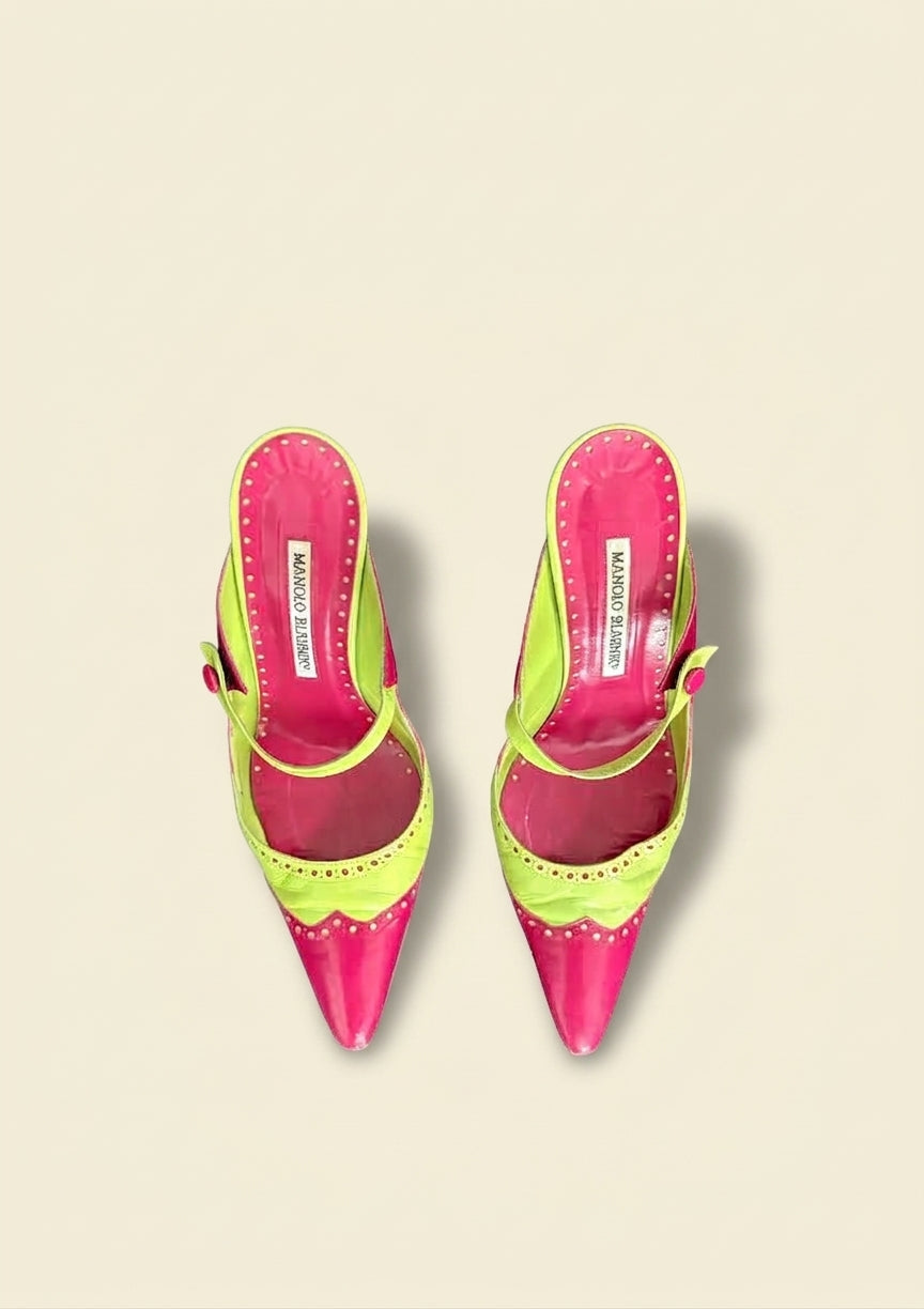 Vintage Manolo Blahniks Colour Block Heels