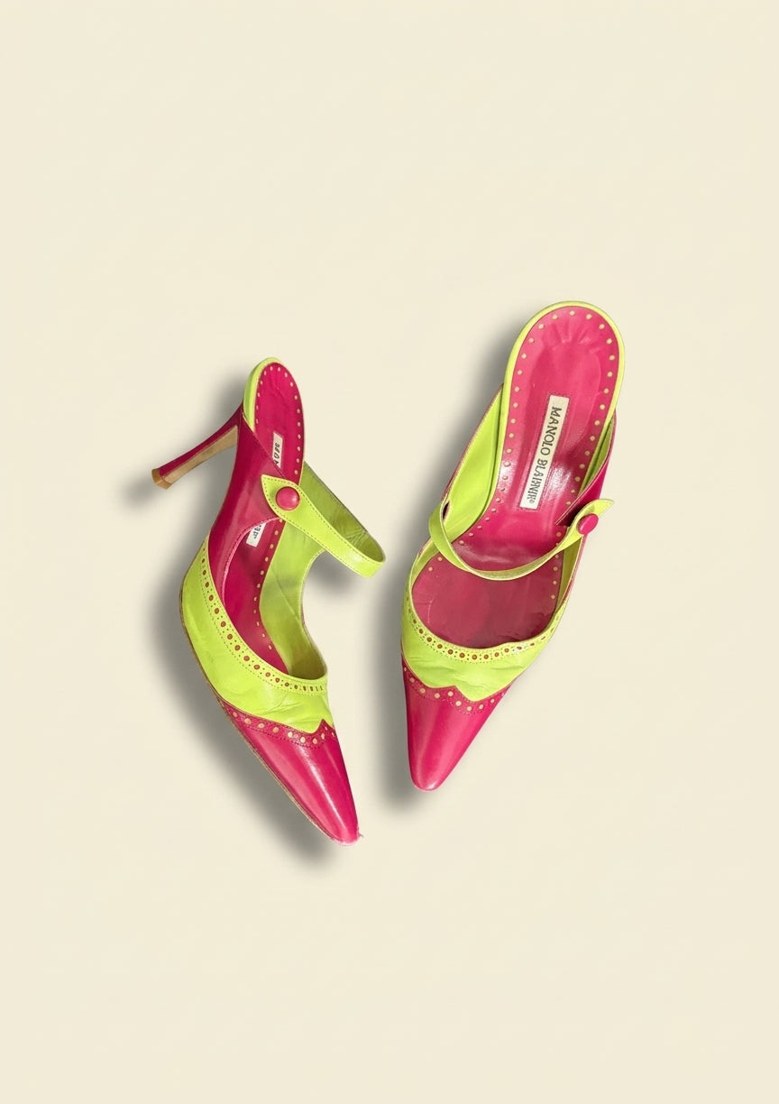 Vintage Manolo Blahniks Colour Block Heels