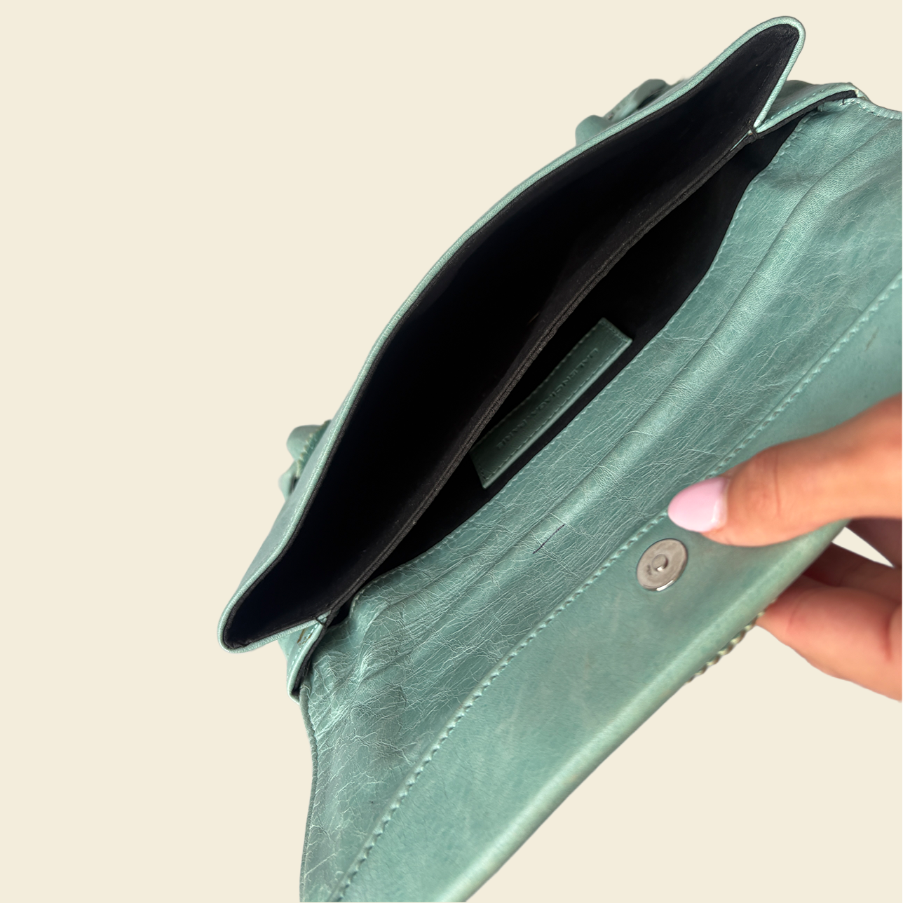 Balenciaga Scalloped Envelope Clutch