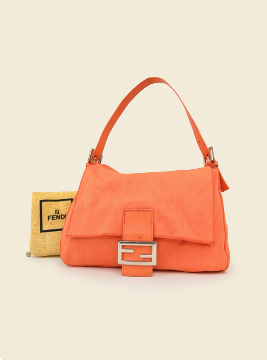 Fendi Orange Mama Baguette Nylon
